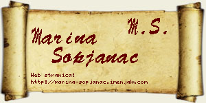 Marina Sopjanac vizit kartica